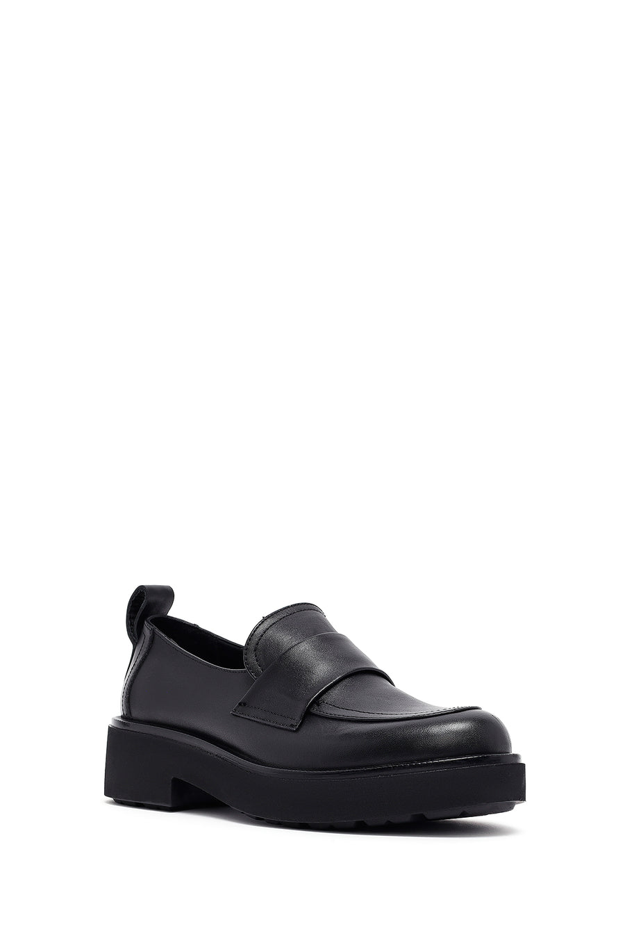 Woman Black Leather Masculine Loafer