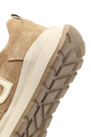 Women's Beige Lace-Up Thick-Soled Suede Leather Sneaker | Derimod