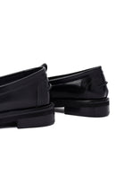 Women's Black Buckled Leather Masculine Loafer | Derimod