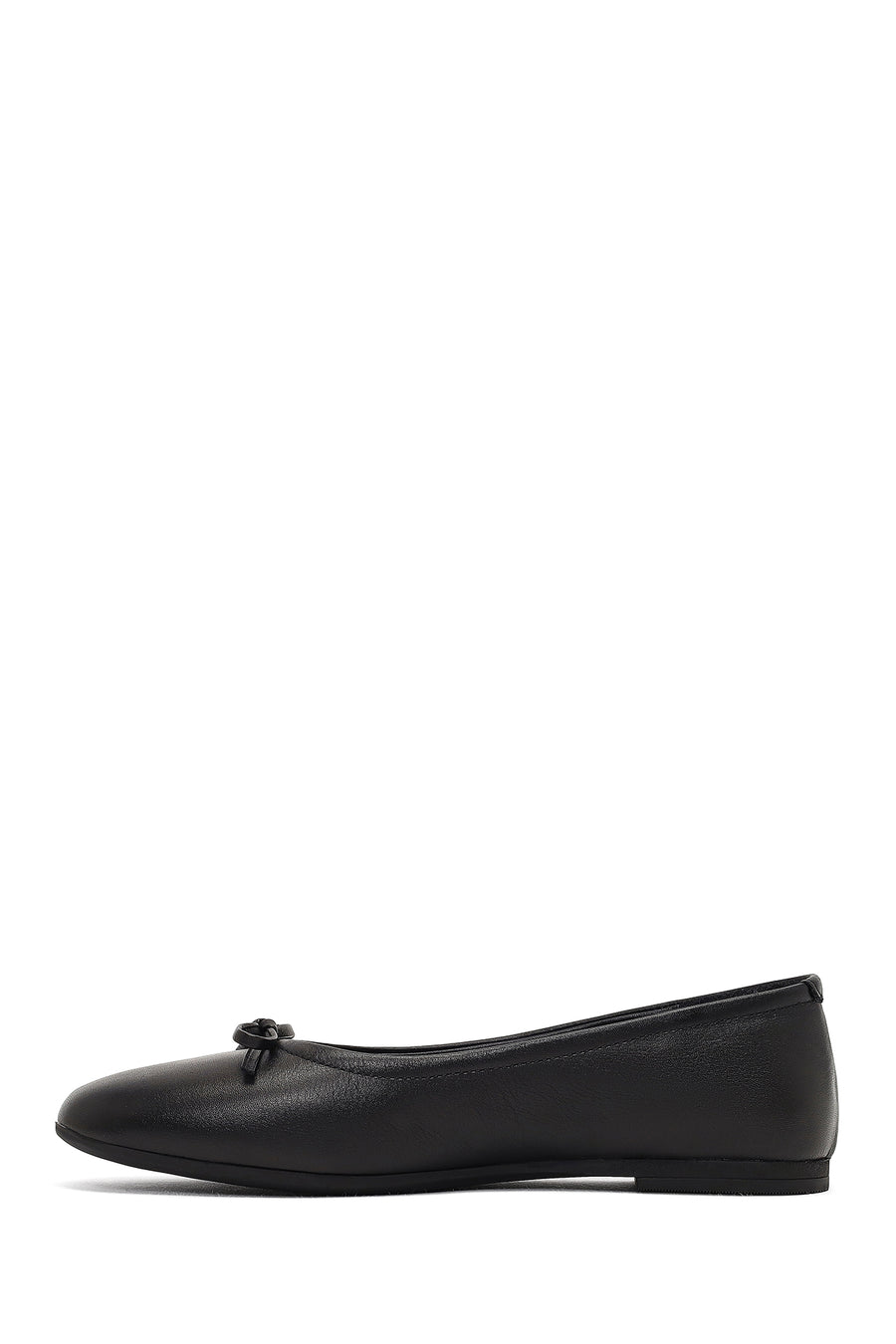 Women's Black Bow Leather Ballet Flat
