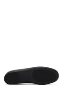 Women's Black Bow Leather Ballet Flat | Derimod