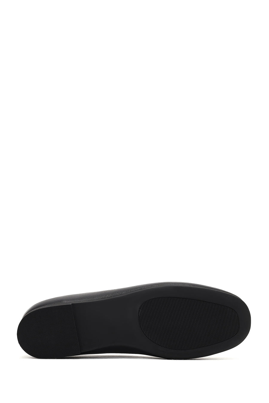 Women's Black Bow Leather Ballet Flat