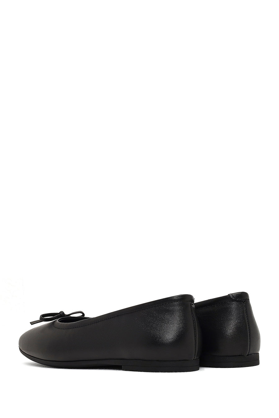 Women's Black Bow Leather Ballet Flat
