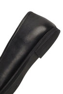Women's Black Bow Leather Ballet Flat | Derimod
