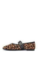 Woman Leopard Buckled Suede Leather Babet | Derimod