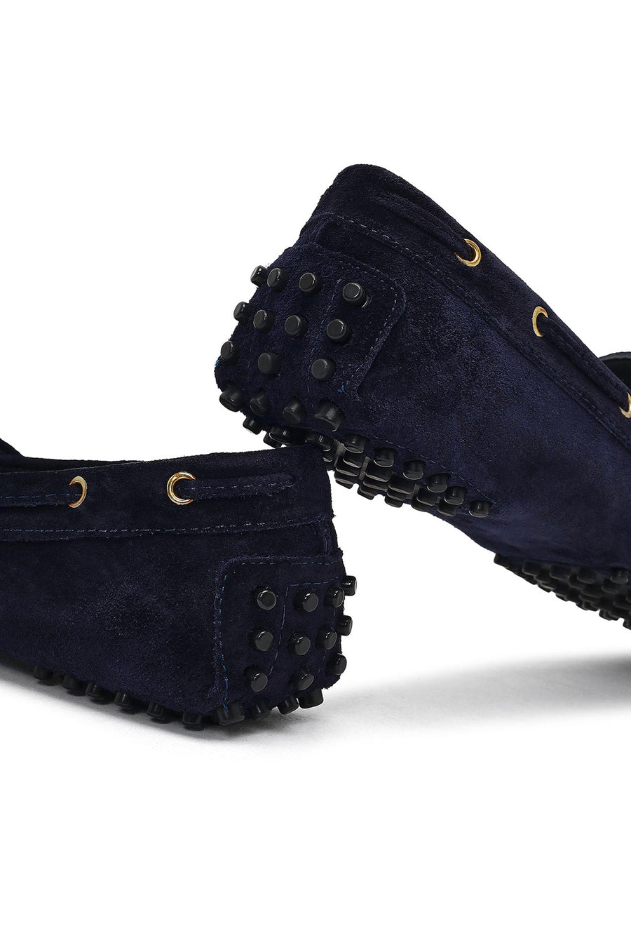 Women's Navy Blue Tassel Suede Leather Loafer