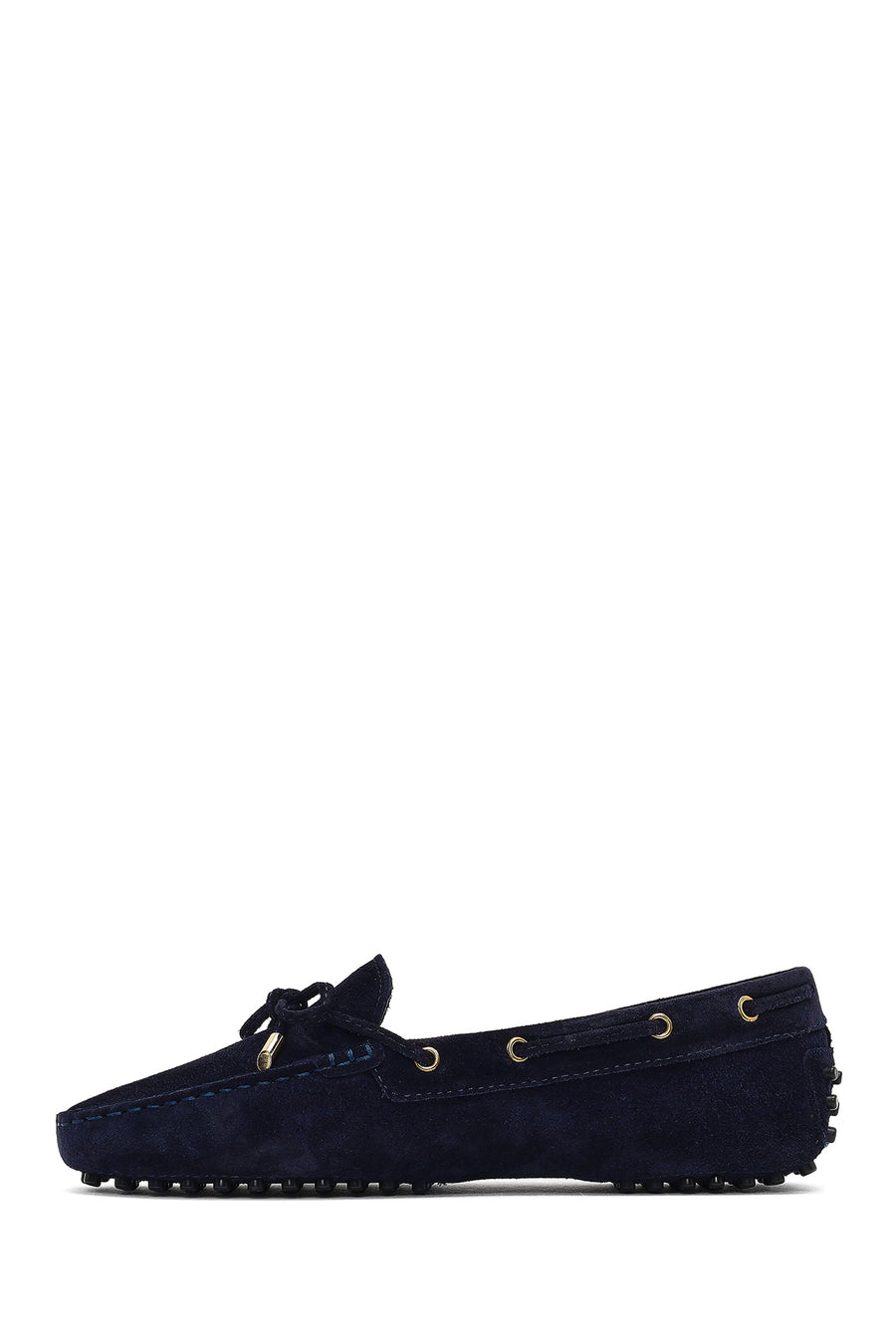Women's Navy Blue Tassel Suede Leather Loafer