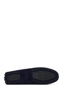 Women's Navy Blue Tassel Suede Leather Loafer | Derimod