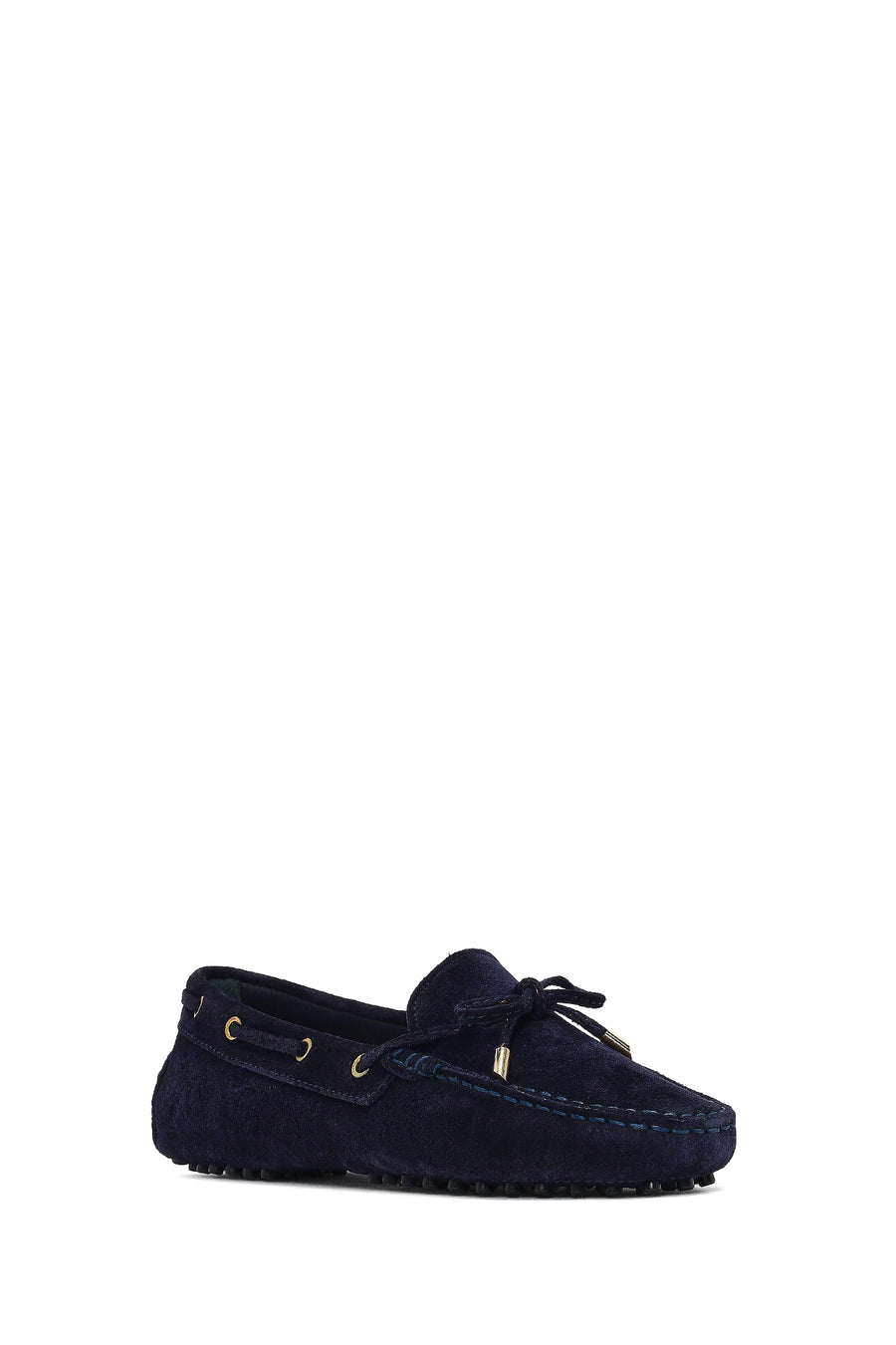 Women's Navy Blue Tassel Suede Leather Loafer
