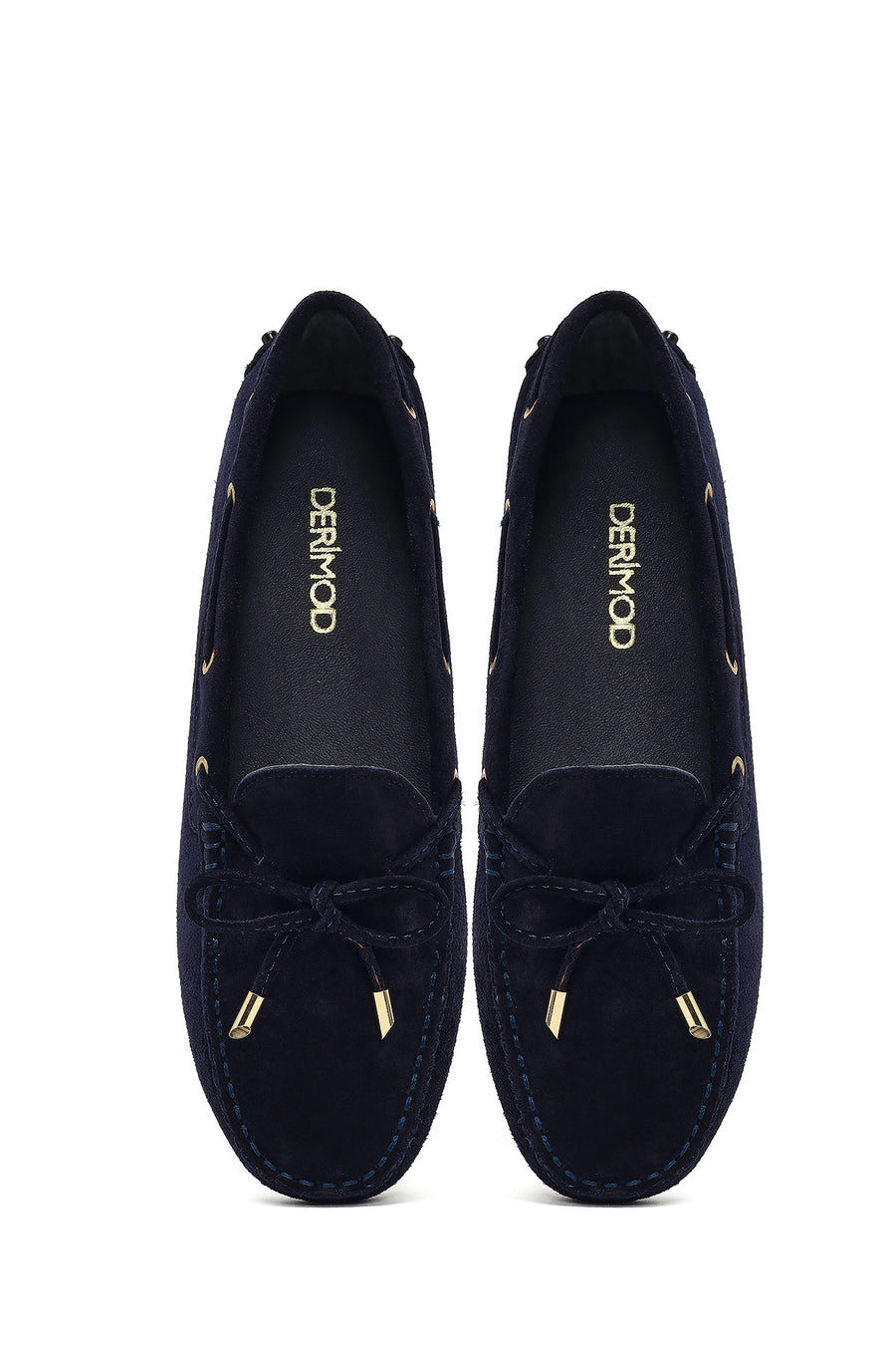 Women's Navy Blue Tassel Suede Leather Loafer