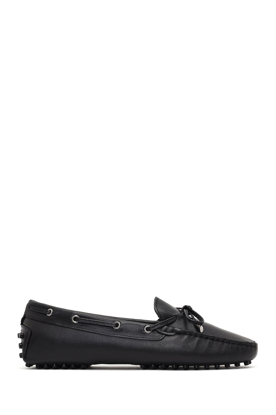 Women's Black Tasselled Leather Loafer 25AFD290618 | Derimod