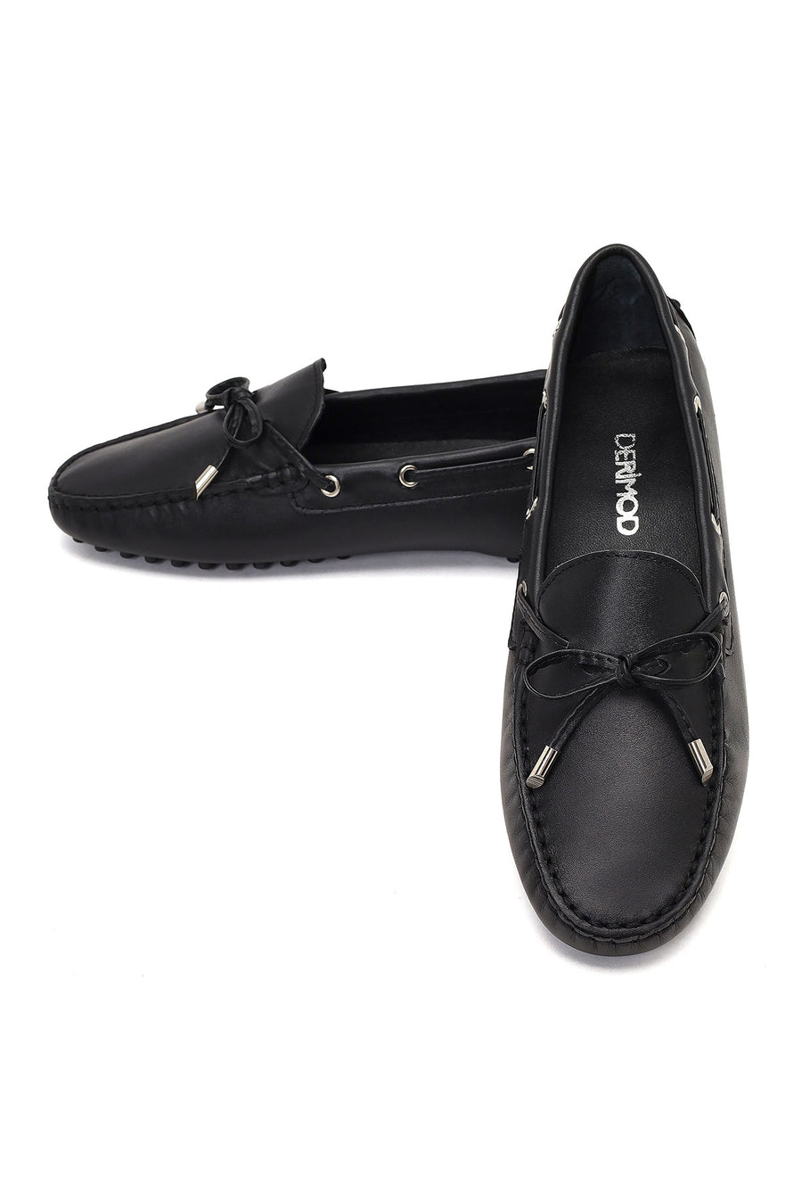 Women's Black Tasselled Leather Loafer