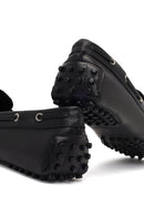 Women's Black Tasselled Leather Loafer | Derimod