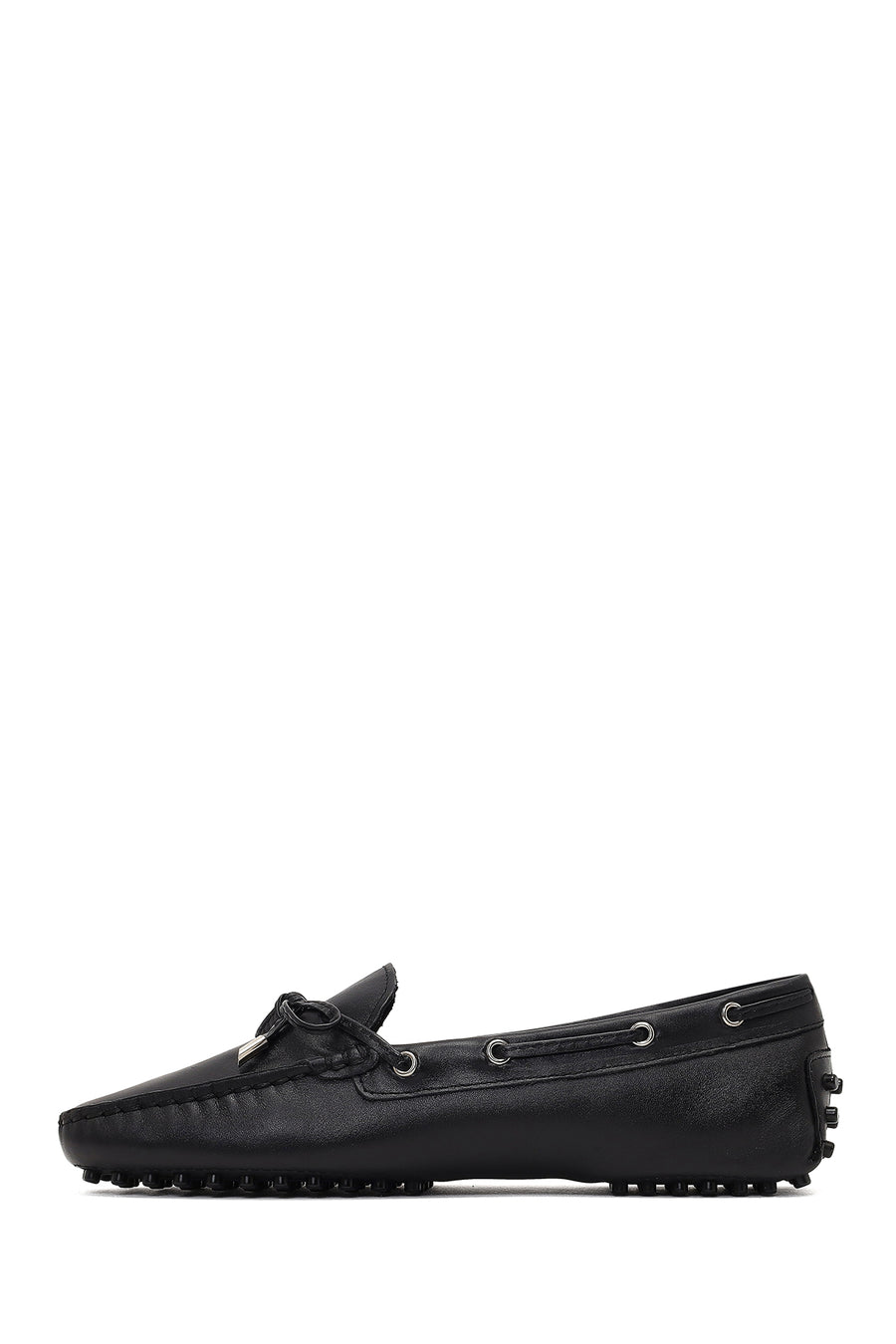 Women's Black Tasselled Leather Loafer