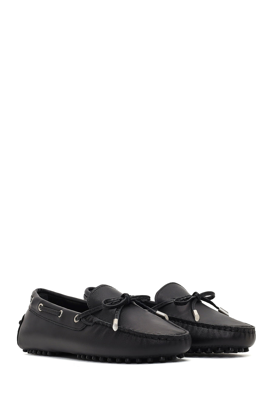 Women's Black Tasselled Leather Loafer