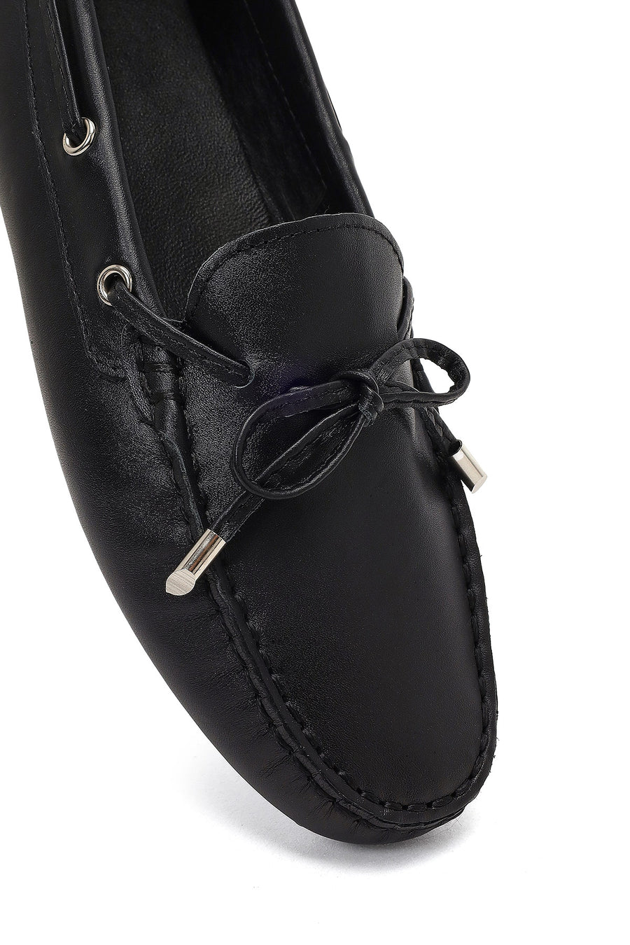Women's Black Tasselled Leather Loafer