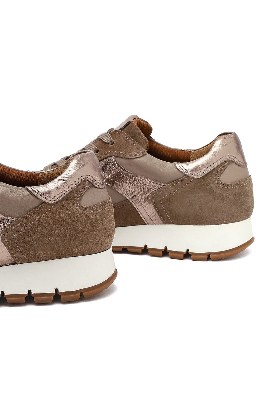 Woman Mink Laced Leather Sneakers