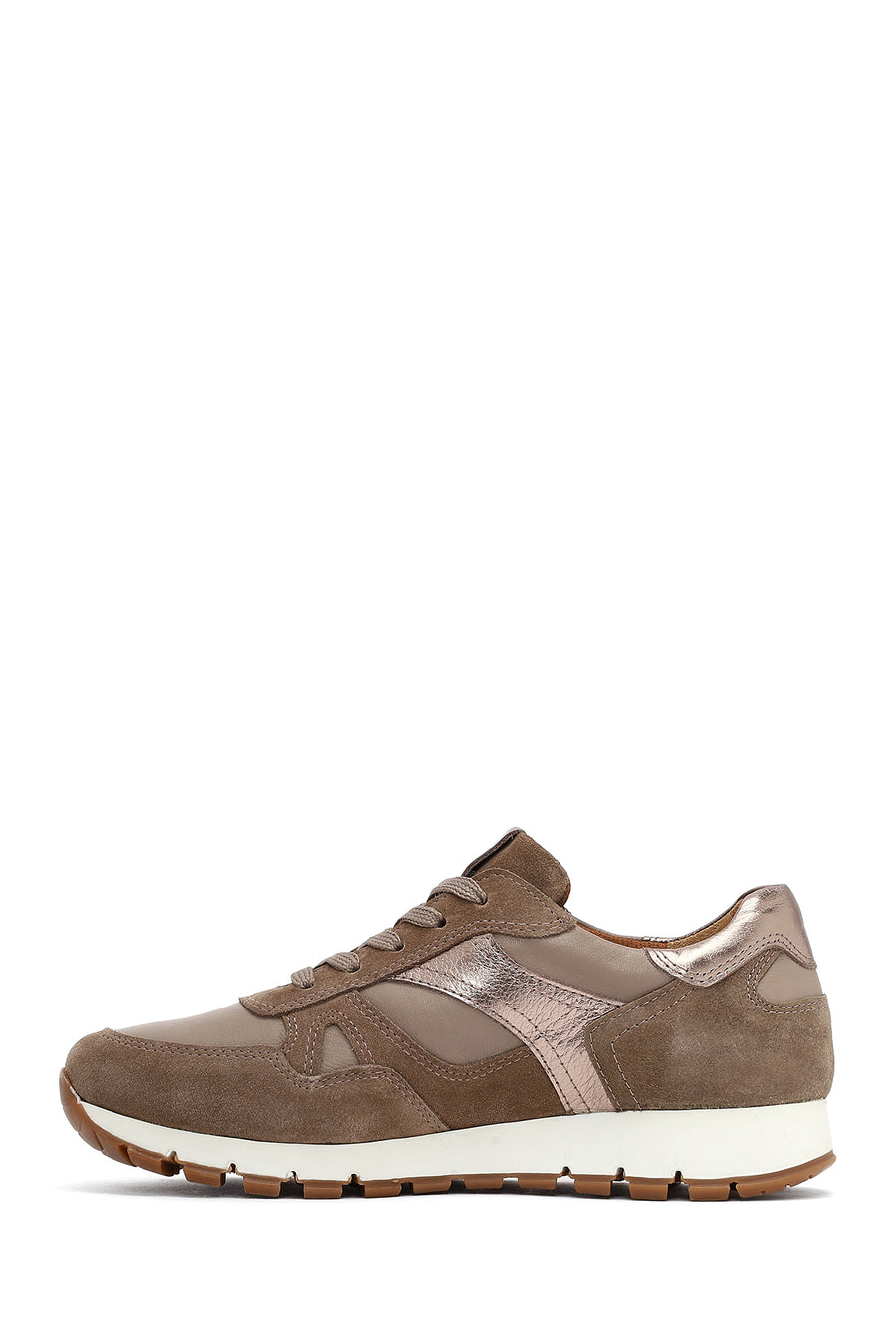 Woman Mink Laced Leather Sneakers
