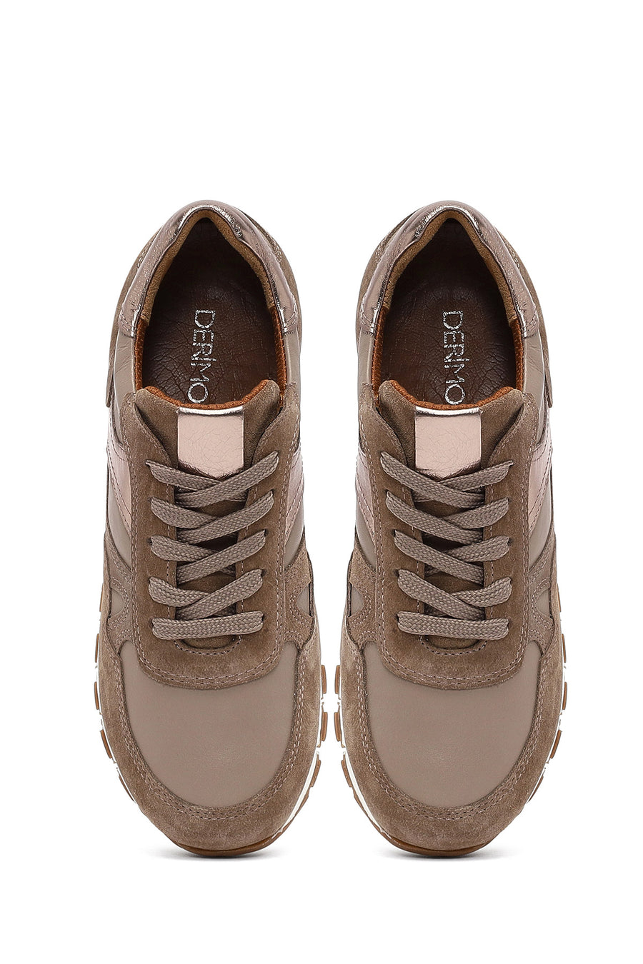 Woman Mink Laced Leather Sneakers