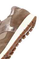 Woman Mink Laced Leather Sneakers | Derimod