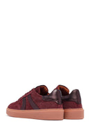 Kadın Bordo Bağcıklı Süet Deri Sneaker | Derimod