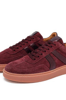 Kadın Bordo Bağcıklı Süet Deri Sneaker | Derimod