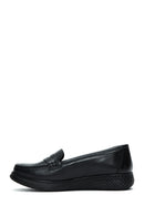 Woman Siyah Leather Comfort Loafer | Derimod