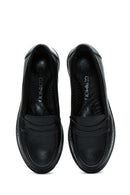 Woman Siyah Leather Comfort Loafer | Derimod