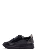 Women's Black Lace-Up Thick-Soled Leather Sneaker | Derimod