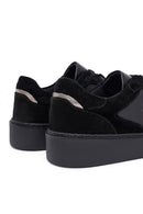 Woman Black Laced Leather Sneakers | Derimod