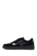 Woman Black Laced Leather Sneakers | Derimod