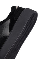 Woman Black Laced Leather Sneakers | Derimod