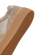 Women's Taupe Lace-Up Leather Sneaker | Derimod