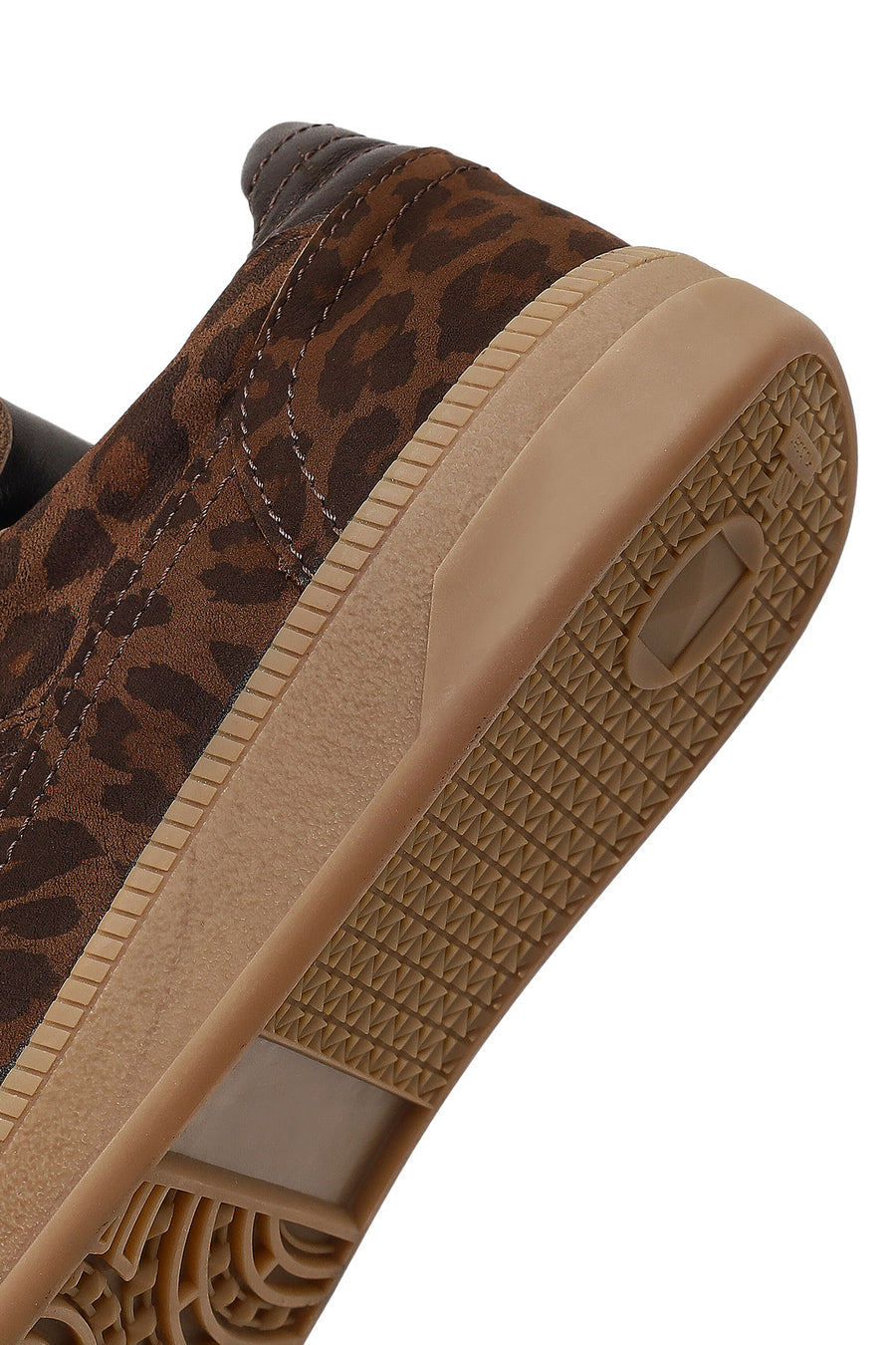 Kadın Kahverengi Bağcıklı Leopar Desenli Süet Deri Sneaker