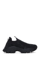 Derimod Zero Women's Black Thick-Soled Jeweled Fabric Sneaker | Derimod