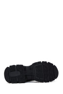 Derimod Zero Women's Black Thick-Soled Jeweled Fabric Sneaker | Derimod