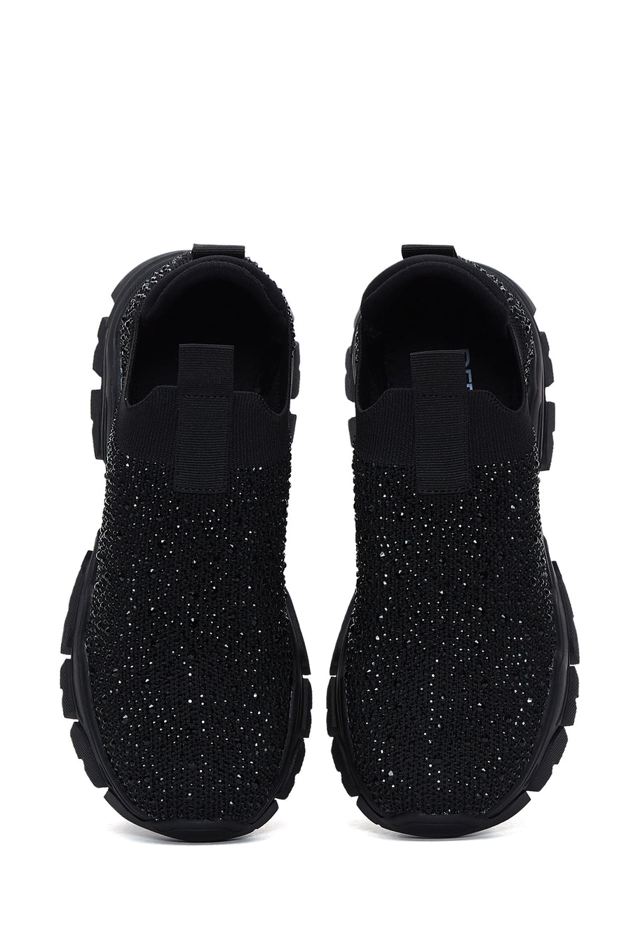Derimod Zero Women's Black Thick-Soled Jeweled Fabric Sneaker