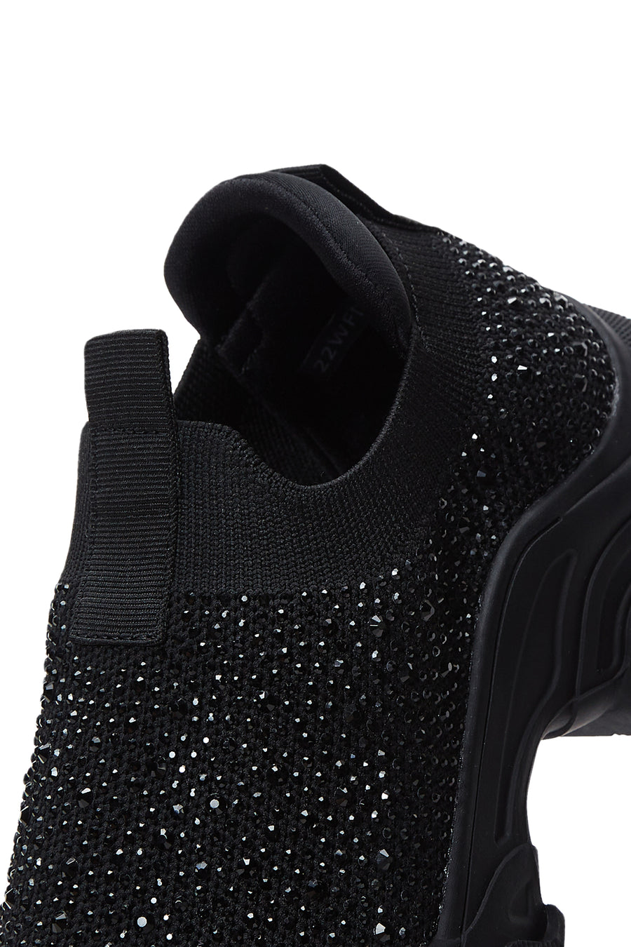 Derimod Zero Women's Black Thick-Soled Jeweled Fabric Sneaker