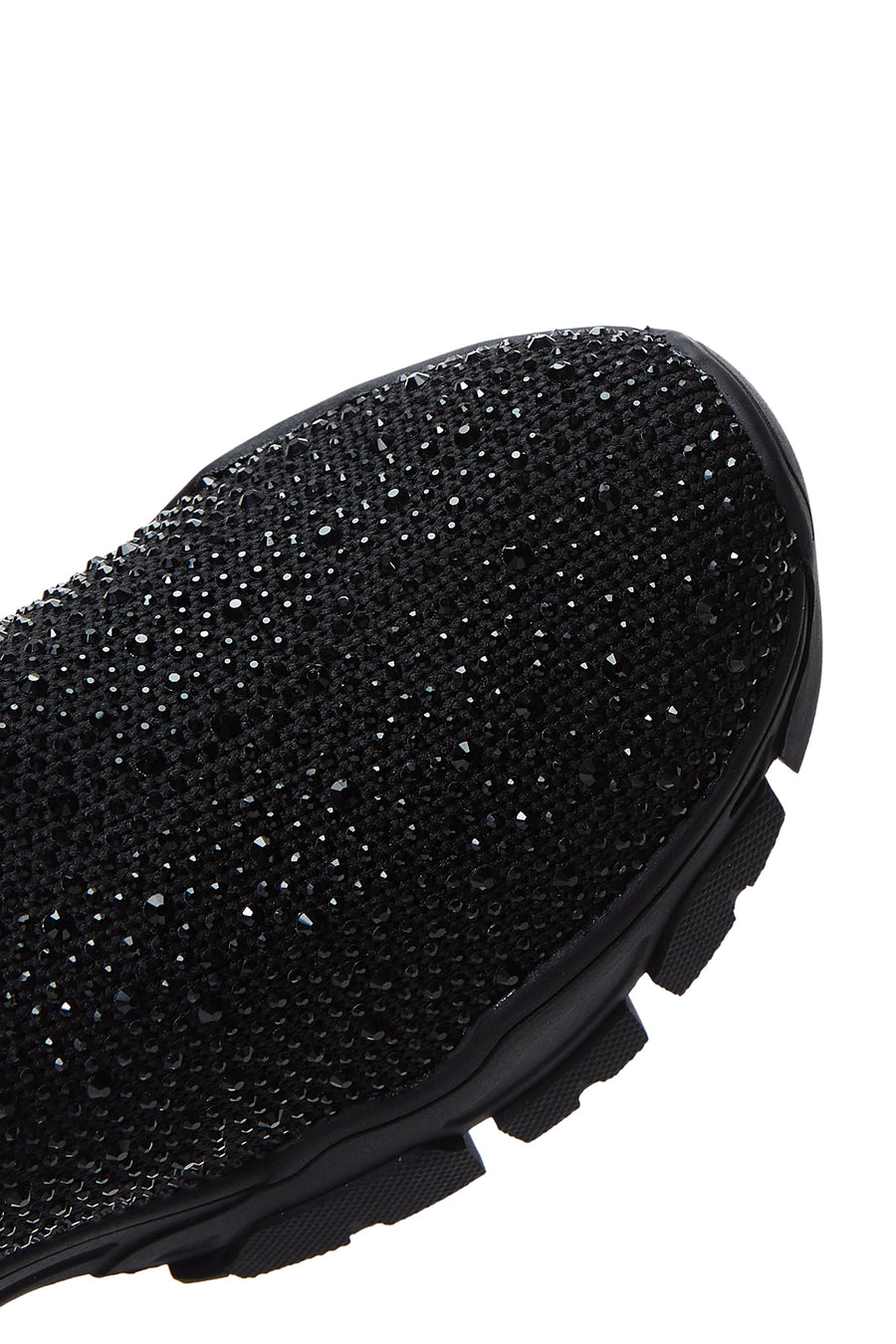 Derimod Zero Women's Black Thick-Soled Jeweled Fabric Sneaker