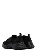 Derimod Zero Women's Black Lace-Up Stone Detailed Fabric Sneaker | Derimod