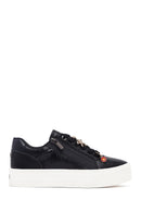 Women's Black Lace-Up Thick-Soled Sneaker | Derimod