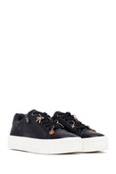 Women's Black Lace-Up Thick-Soled Sneaker | Derimod