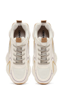 Women's Cream Lace-Up Thick-Soled Sneaker | Derimod