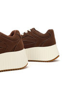 Women's Brown Lace-Up Thick-Soled Suede Sneaker | Derimod