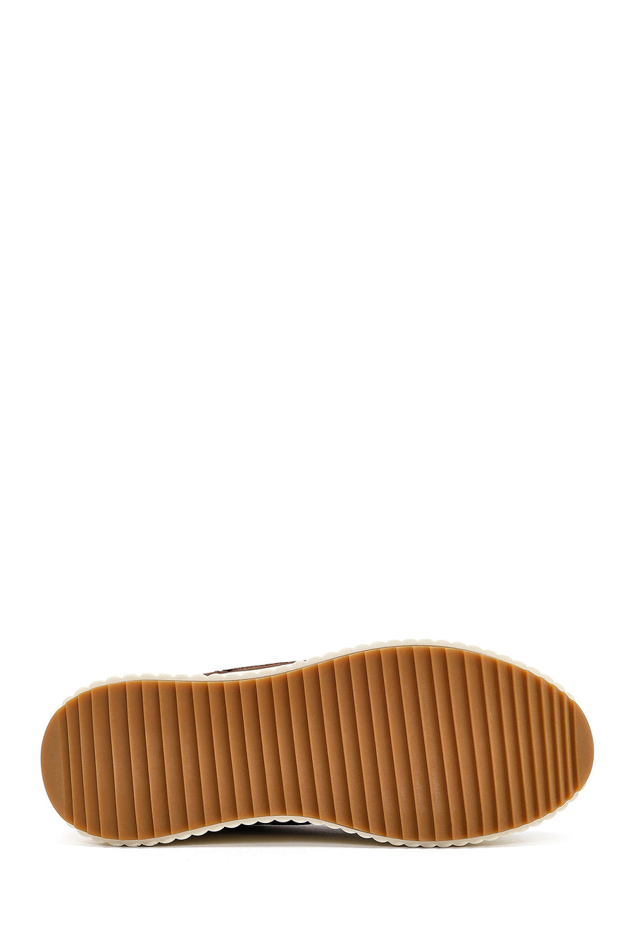 Women's Brown Lace-Up Thick-Soled Suede Sneaker