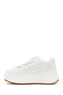 Kadın Beyaz Kalın Tabanlı Bağcıklı Sneaker | Derimod