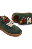 Derimod Studio Women's Green Lace-Up Suede Sneaker | Derimod