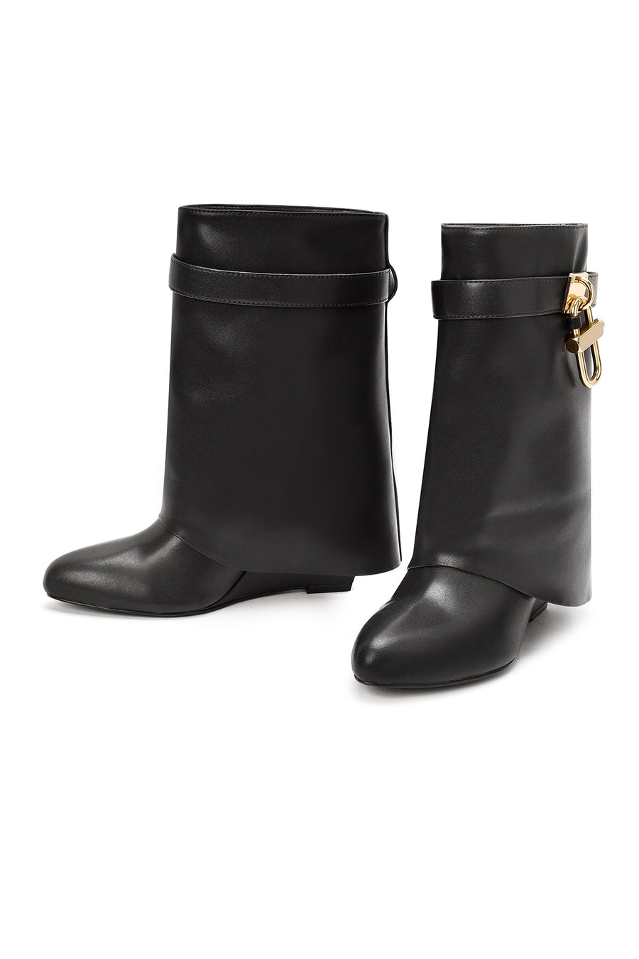 Women's Black Wedge Heel Boots