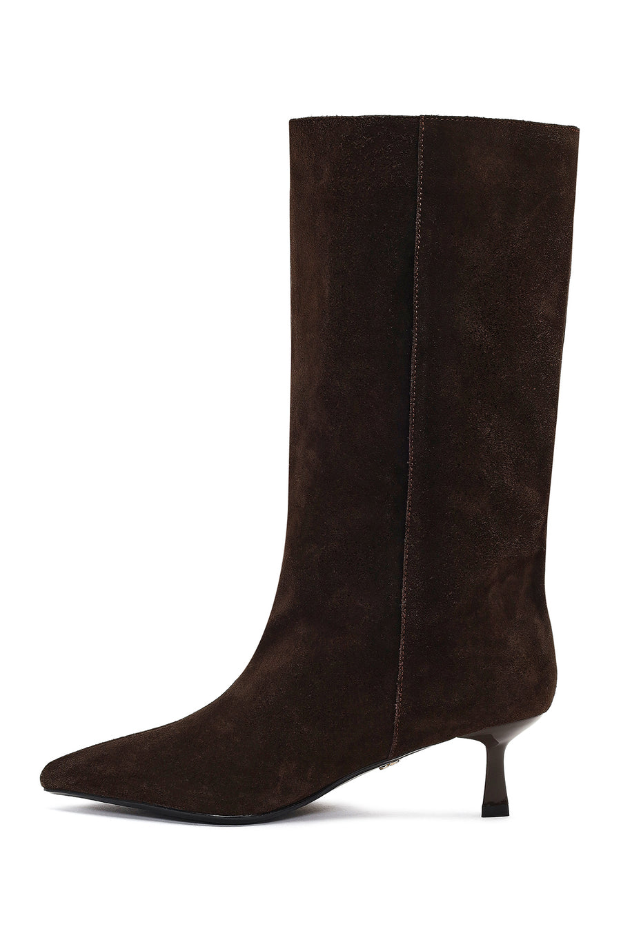 Women's Brown Thin Heeled Suede Leather Boot