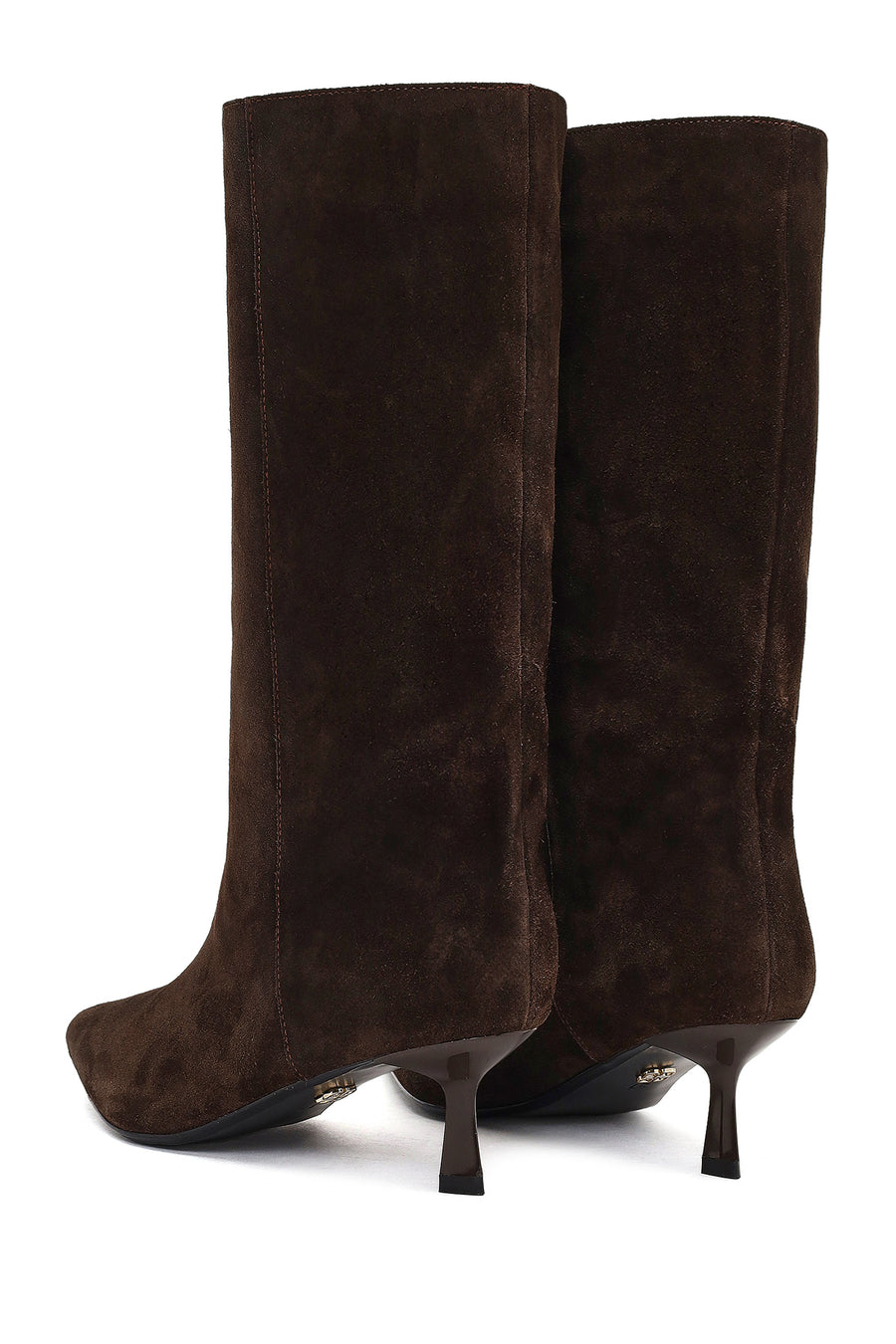 Women's Brown Thin Heeled Suede Leather Boot